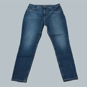 Lee Women's Blue size 16 medium wash jeans pants high rise skinny curvy
